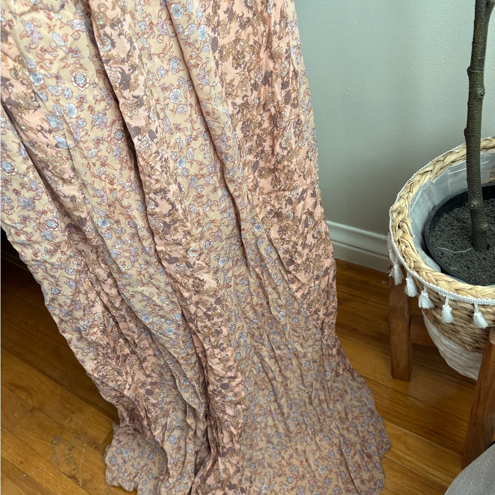 Free People Floral Print Dress in Pink and Tan - Picture 4 of 8